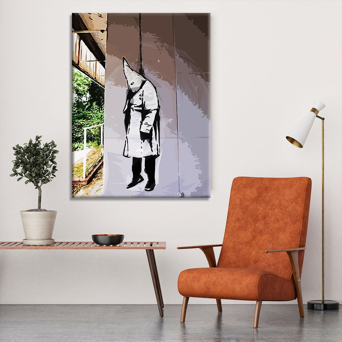 Banksy Hanging KKK Canvas Print or Poster