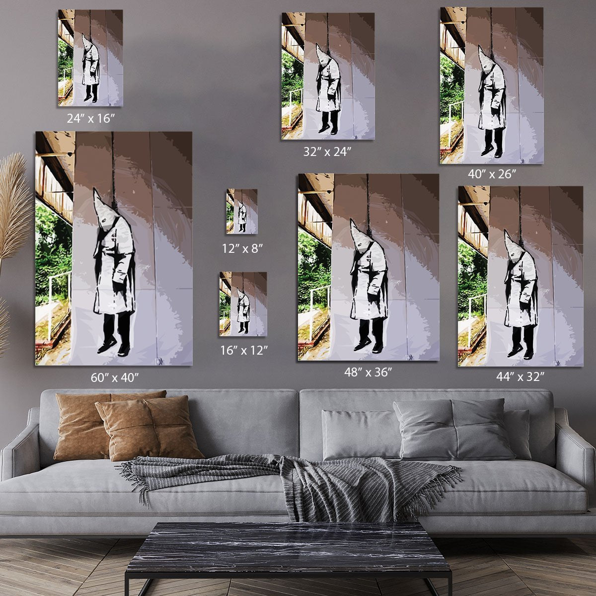 Banksy Hanging KKK Canvas Print or Poster