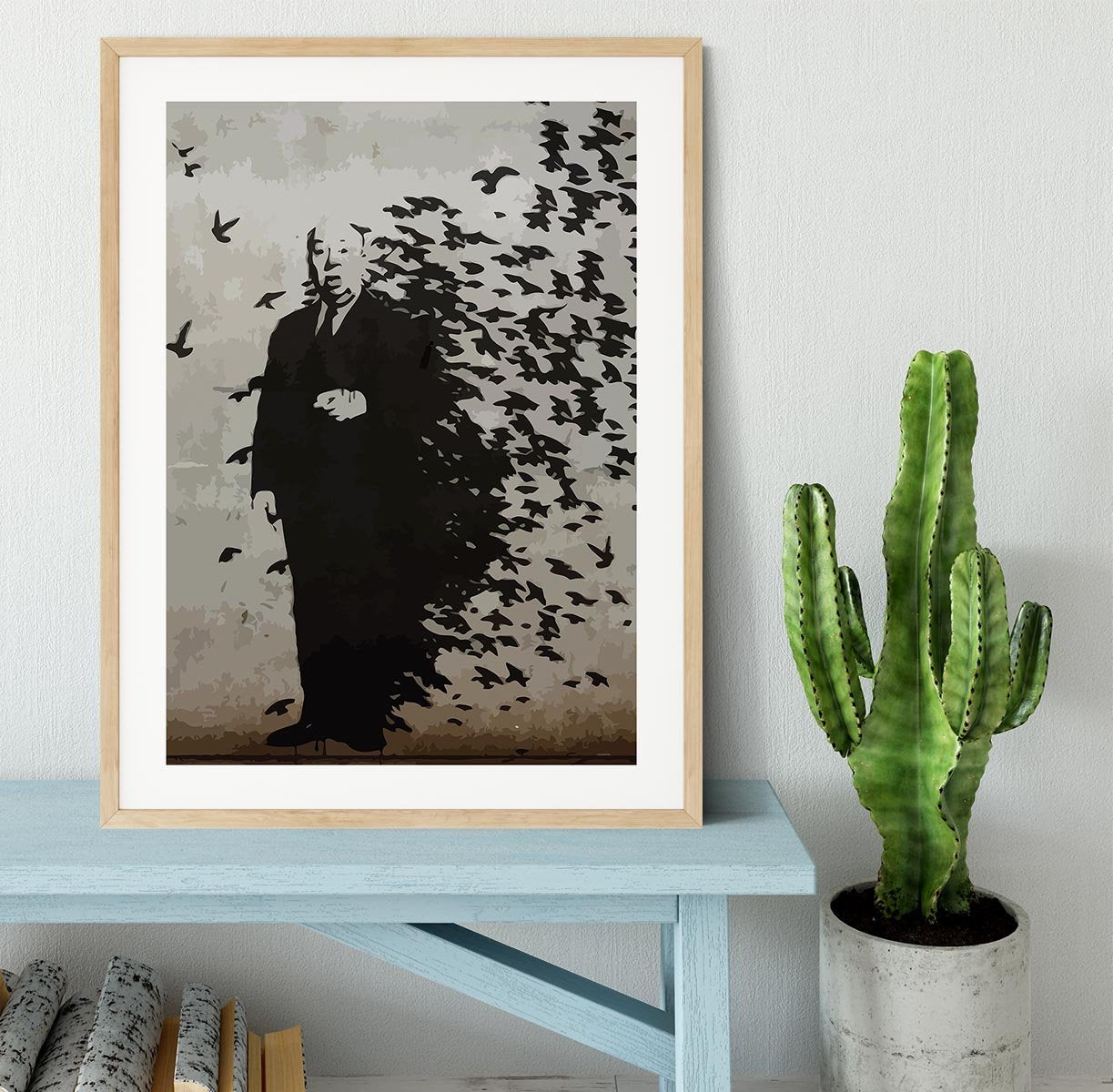 Banksy Hitchcock Birds Framed Print - Canvas Art Rocks - 3