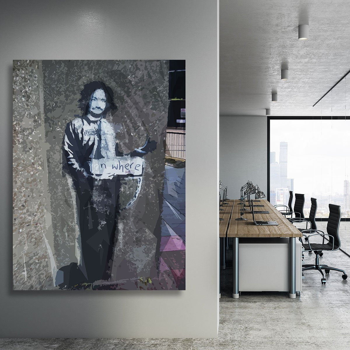 Banksy Hitchhiker To Anywhere Canvas Print or Poster
