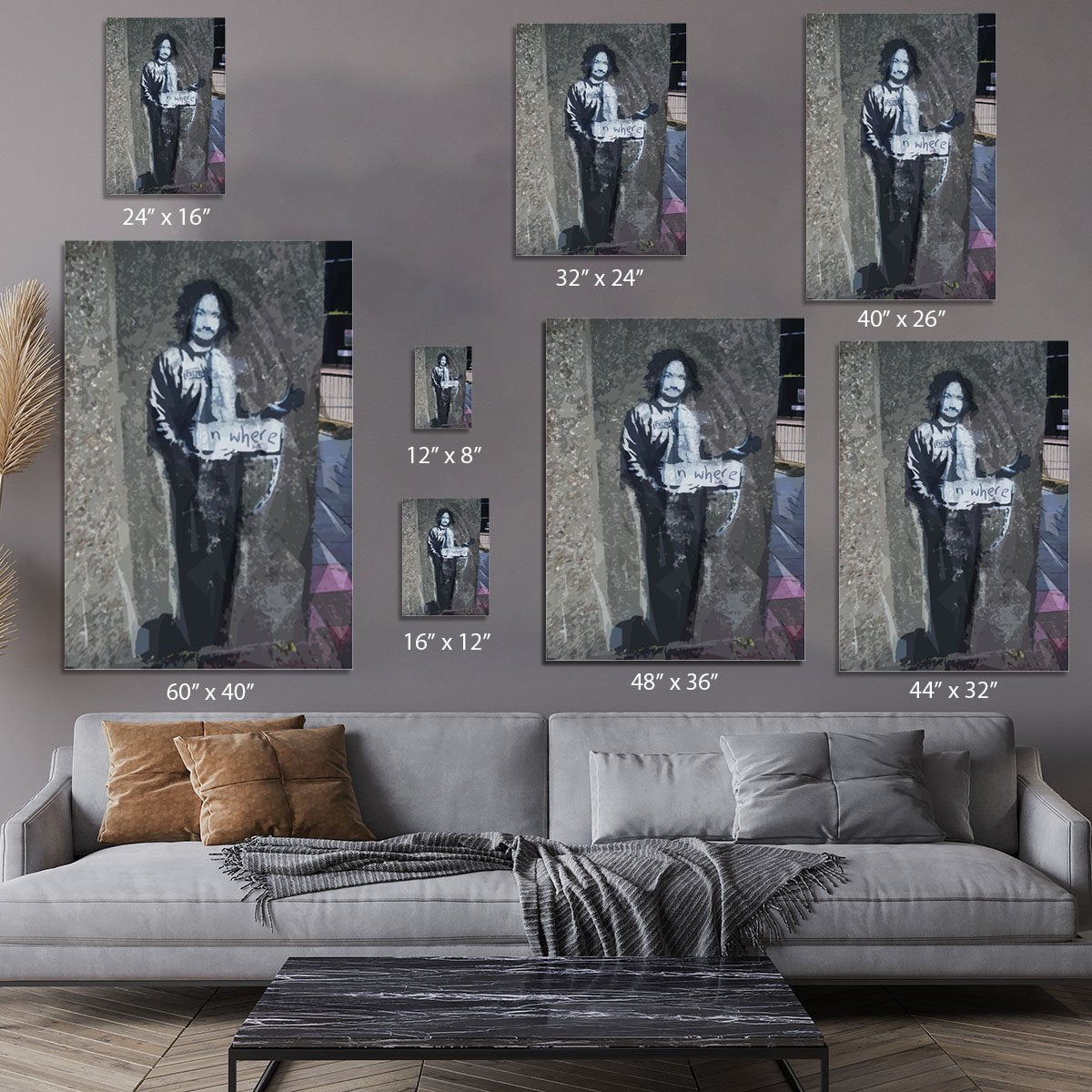 Banksy Hitchhiker To Anywhere Canvas Print or Poster