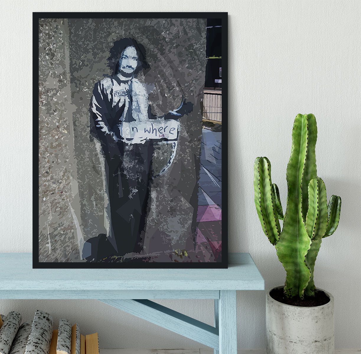 Banksy Hitchhiker To Anywhere Framed Print - Canvas Art Rocks - 2