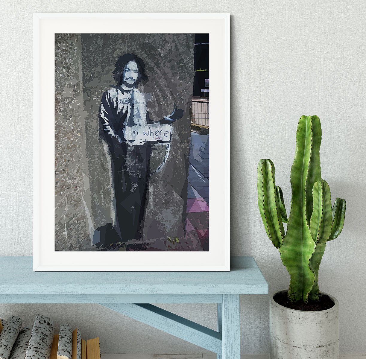 Banksy Hitchhiker To Anywhere Framed Print - Canvas Art Rocks - 5