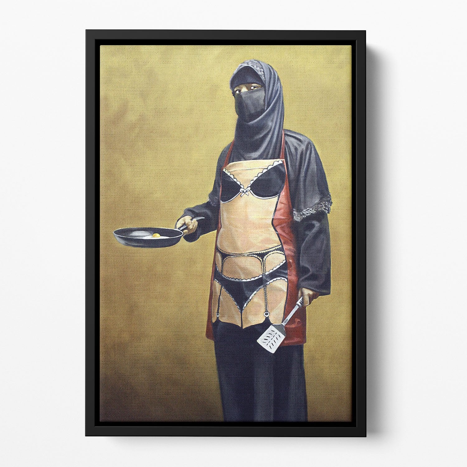 Banksy How Do You Like Your Eggs Floating Framed Canvas
