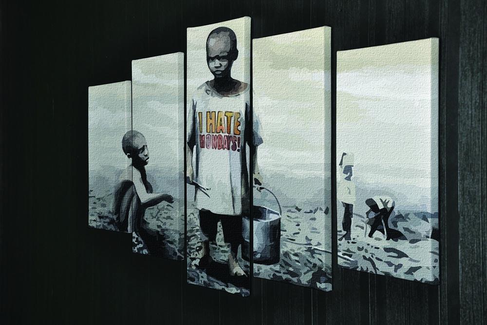 Banksy I Hate Monday 5 Split Panel Canvas - Canvas Art Rocks - 2