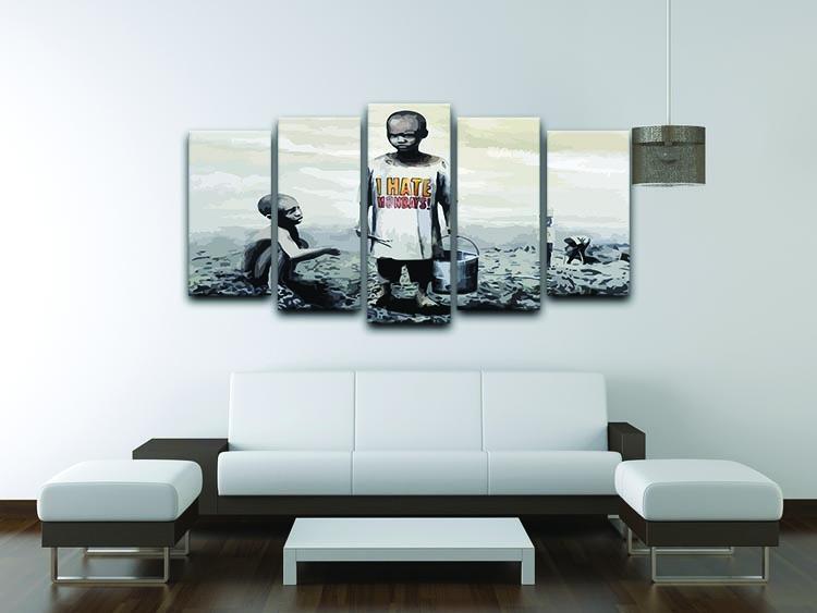 Banksy I Hate Monday 5 Split Panel Canvas - Canvas Art Rocks - 3