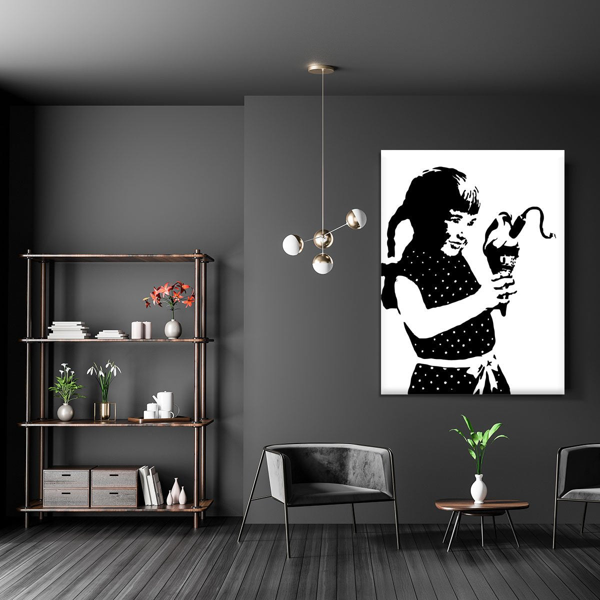 Banksy Ice Cream Bomb Canvas Print or Poster
