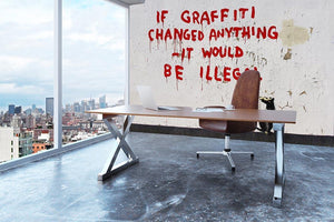 Banksy If Graffiti Changed Anything Wall Mural Wallpaper - Canvas Art Rocks - 3