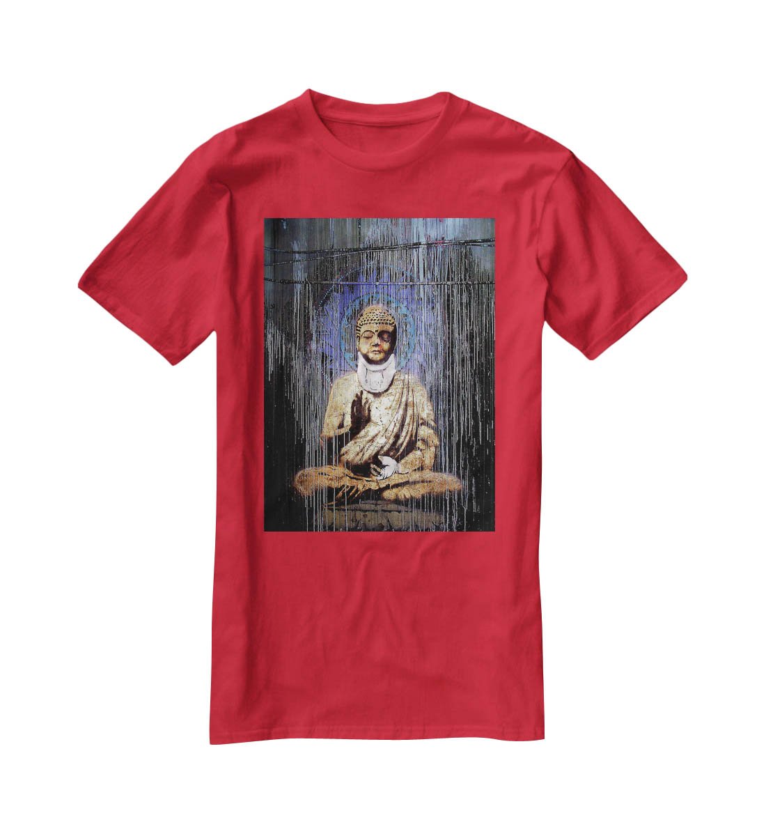 Banksy Injured Buddha T-Shirt - Canvas Art Rocks - 4