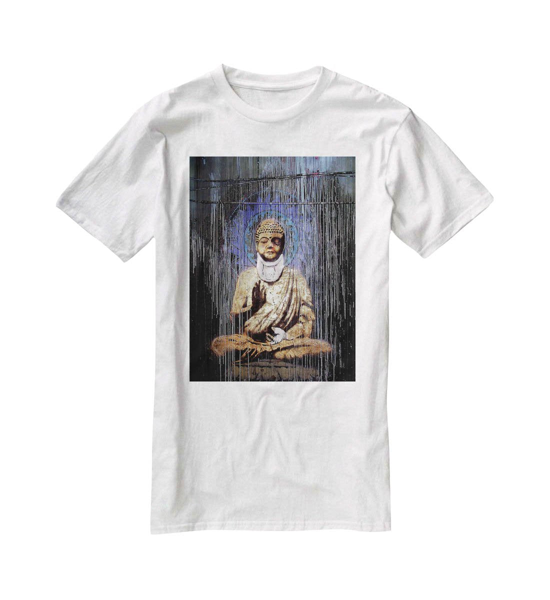 Banksy Injured Buddha T-Shirt - Canvas Art Rocks - 5