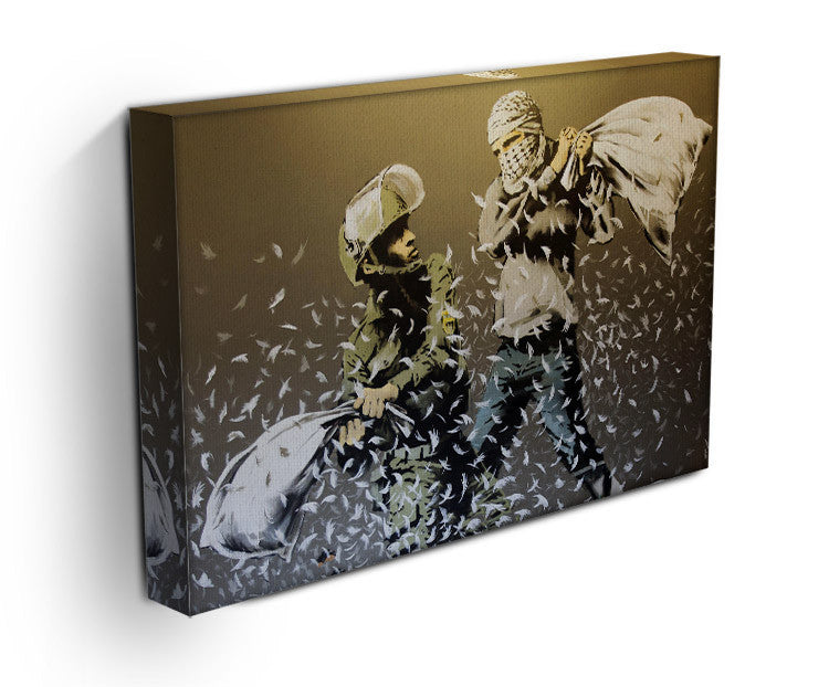 Banksy Israeli & Palestinian Pillow Fight Canvas Print & Poster - US Canvas Art Rocks