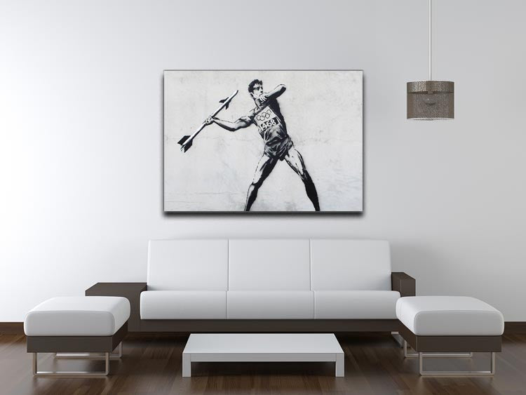 Banksy Javelin Thrower Print - Canvas Art Rocks - 4