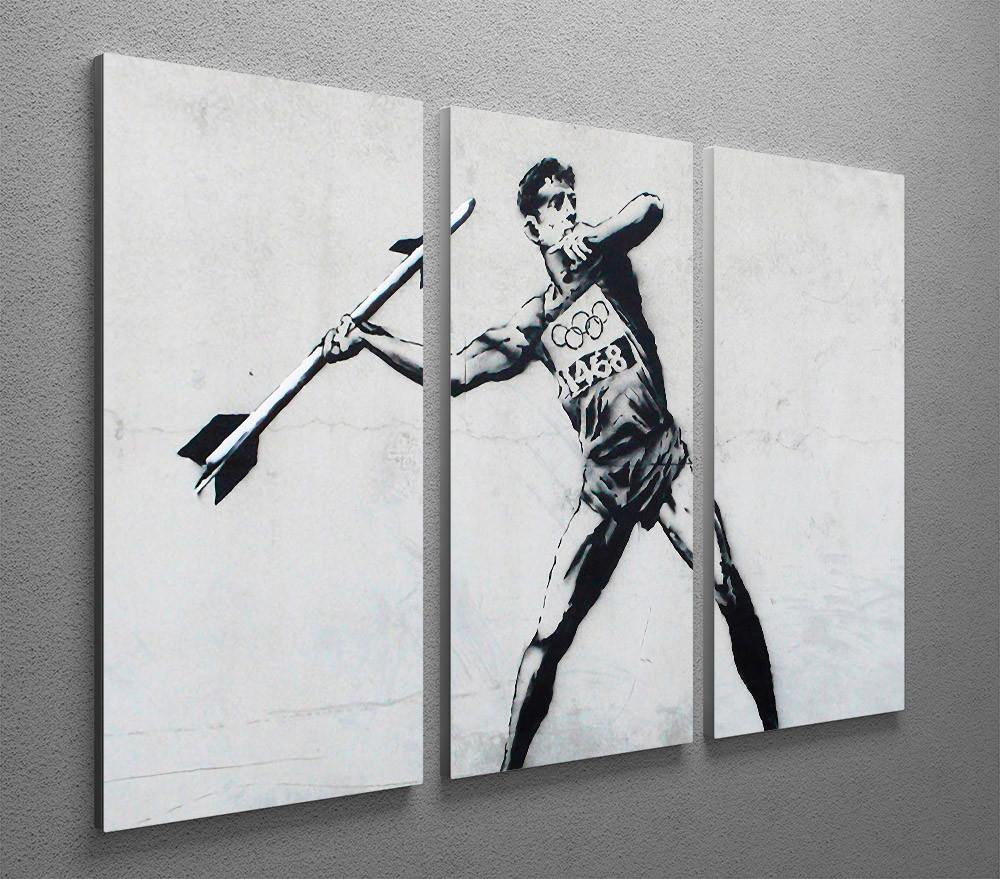 Banksy Javelin Thrower 3 Split Panel Canvas Print - Canvas Art Rocks