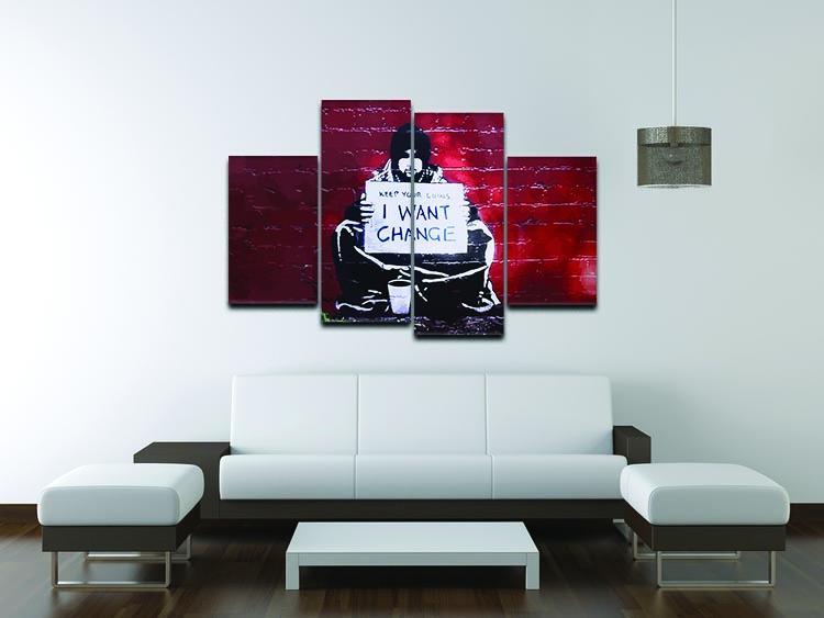 Banksy Keep Your Coins 4 Split Panel Canvas - Canvas Art Rocks - 3