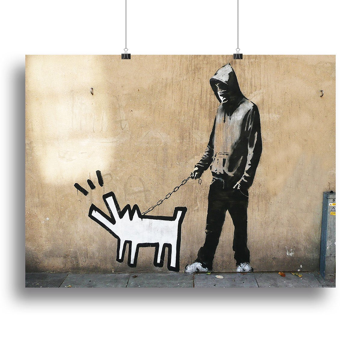 Banksy Keith Haring Dog Canvas Print or Poster