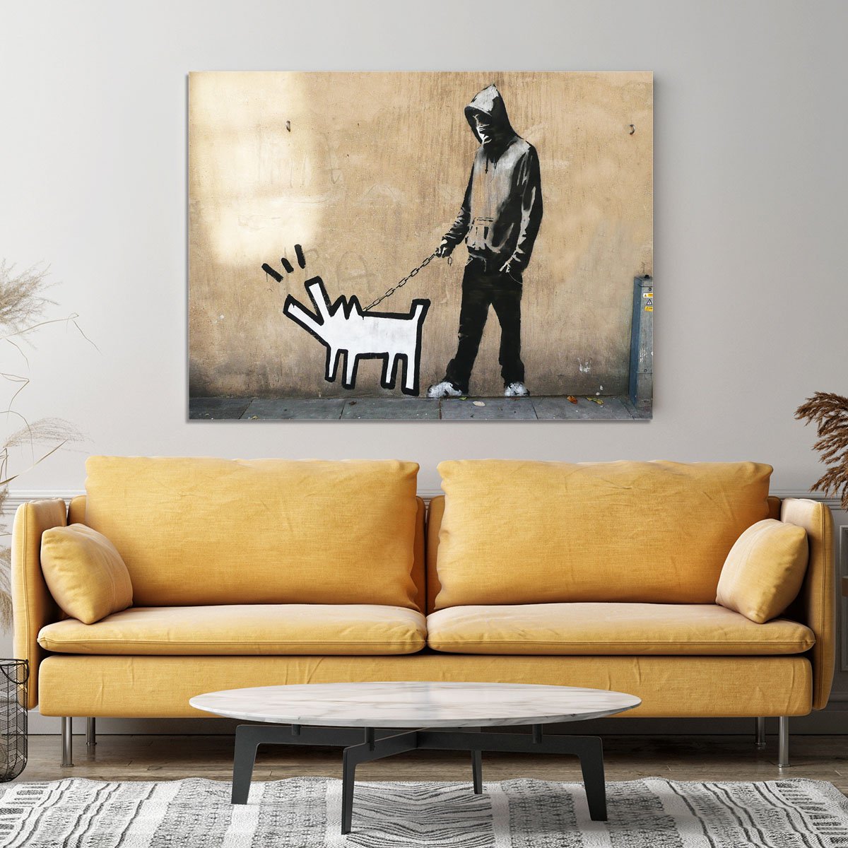 Banksy Keith Haring Dog Canvas Print or Poster