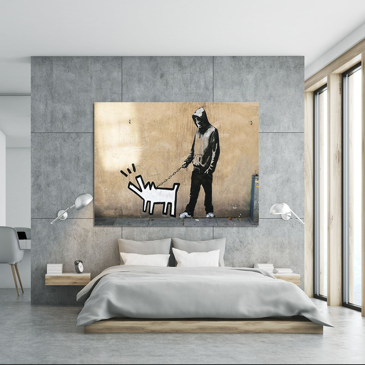 Banksy Keith Haring Dog Canvas Print or Poster