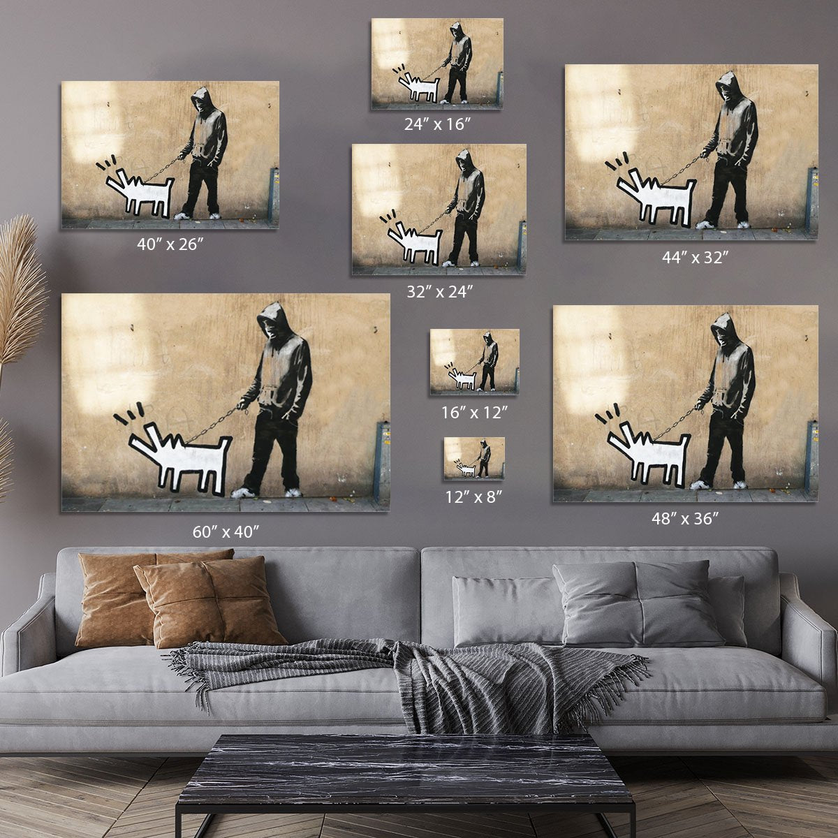 Banksy Keith Haring Dog Canvas Print or Poster