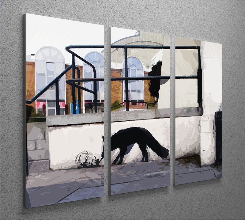 Banksy Kentucky Fox 3 Split Panel Canvas Print - Canvas Art Rocks - 2