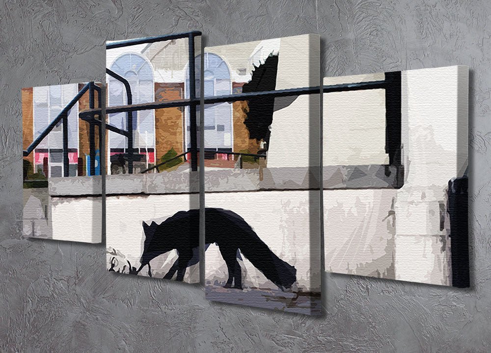 Banksy Kentucky Fox 4 Split Panel Canvas - Canvas Art Rocks - 2