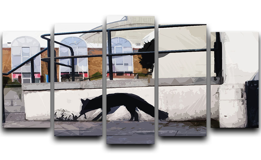 Banksy Kentucky Fox 5 Split Panel Canvas - Canvas Art Rocks - 1