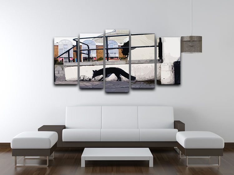 Banksy Kentucky Fox 5 Split Panel Canvas - Canvas Art Rocks - 3