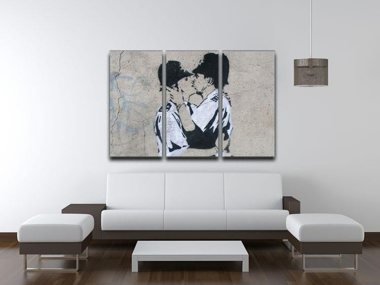 Banksy Kissing Policemen 3 Split Canvas Print - Canvas Art Rocks