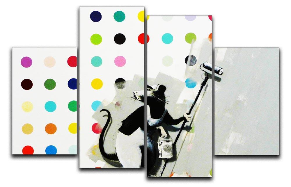 Banksy LSD Damien Hirst 4 Split Panel Canvas  - Canvas Art Rocks - 1