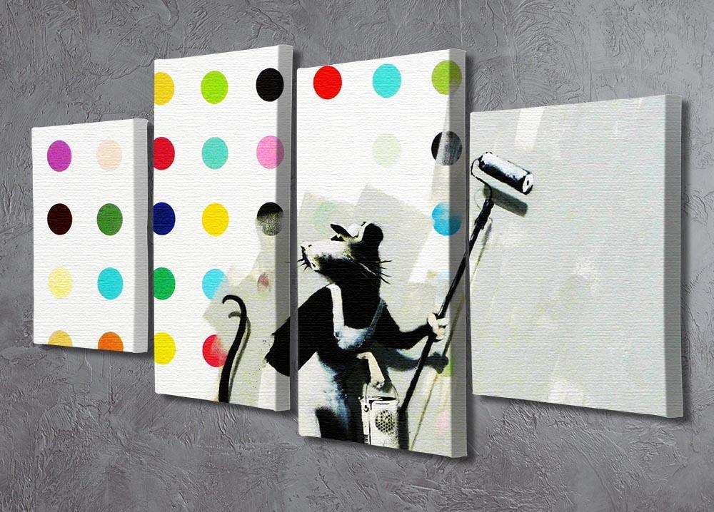Banksy LSD Damien Hirst 4 Split Panel Canvas - Canvas Art Rocks - 2