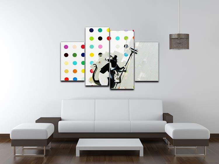 Banksy LSD Damien Hirst 4 Split Panel Canvas - Canvas Art Rocks - 3