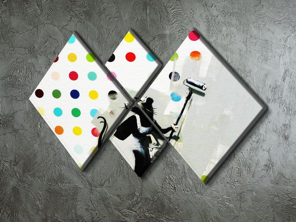 Banksy LSD Damien Hirst 4 Square Multi Panel Canvas - Canvas Art Rocks - 2