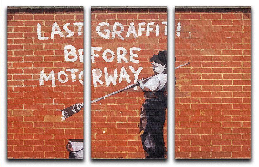 Banksy Last Graffiti Before Motorway 3 Split Panel Canvas Print - Canvas Art Rocks - 1