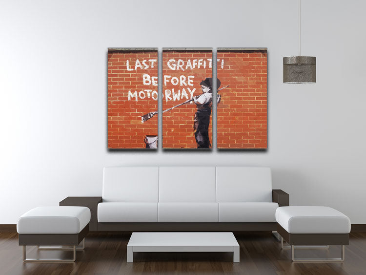 Banksy Last Graffiti Before Motorway 3 Split Panel Canvas Print - Canvas Art Rocks - 3