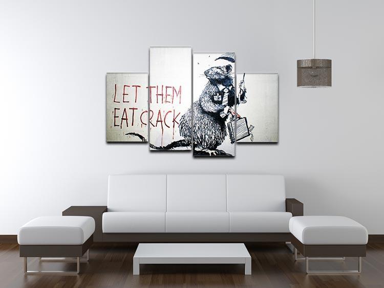 Banksy Let Them Eat Crack 4 Split Panel Canvas - Canvas Art Rocks - 3
