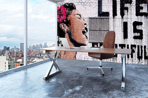 Banksy Life Is Beautiful - Version 2 Wall Mural Wallpaper - Canvas Art Rocks - 3