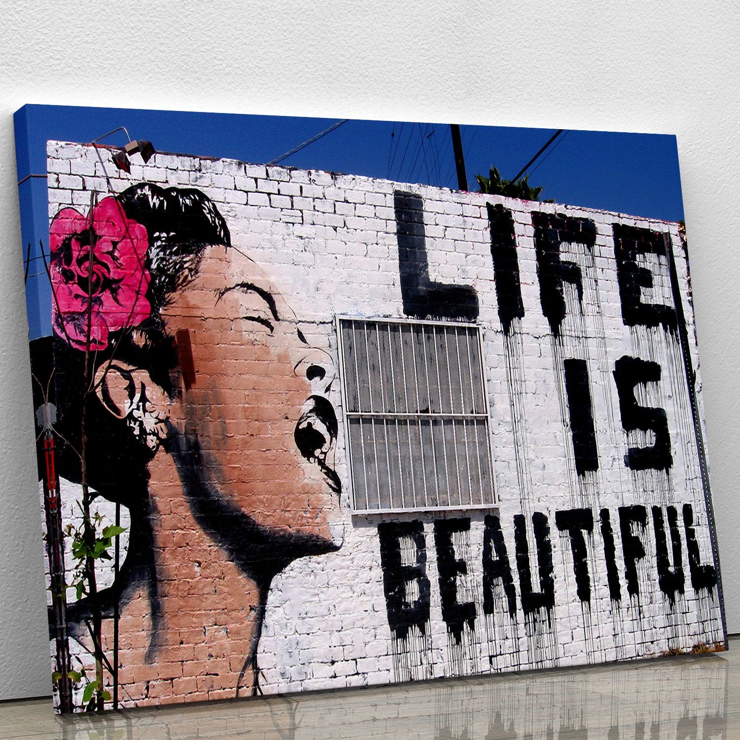 Banksy Life is Beautiful Canvas Print or Poster