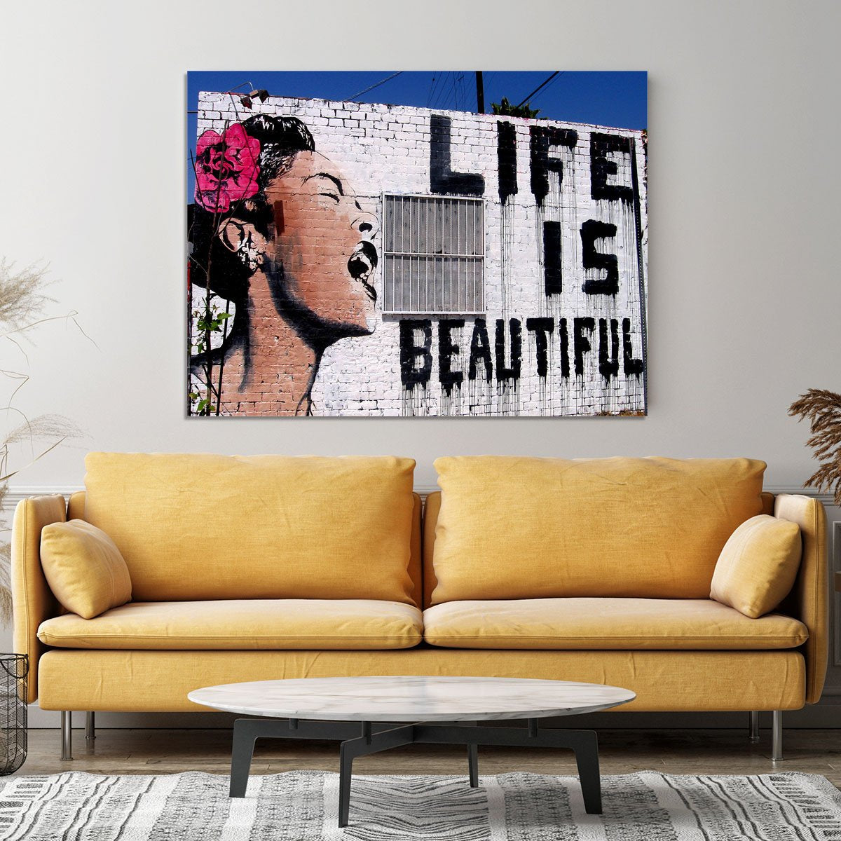 Banksy Life is Beautiful Canvas Print or Poster