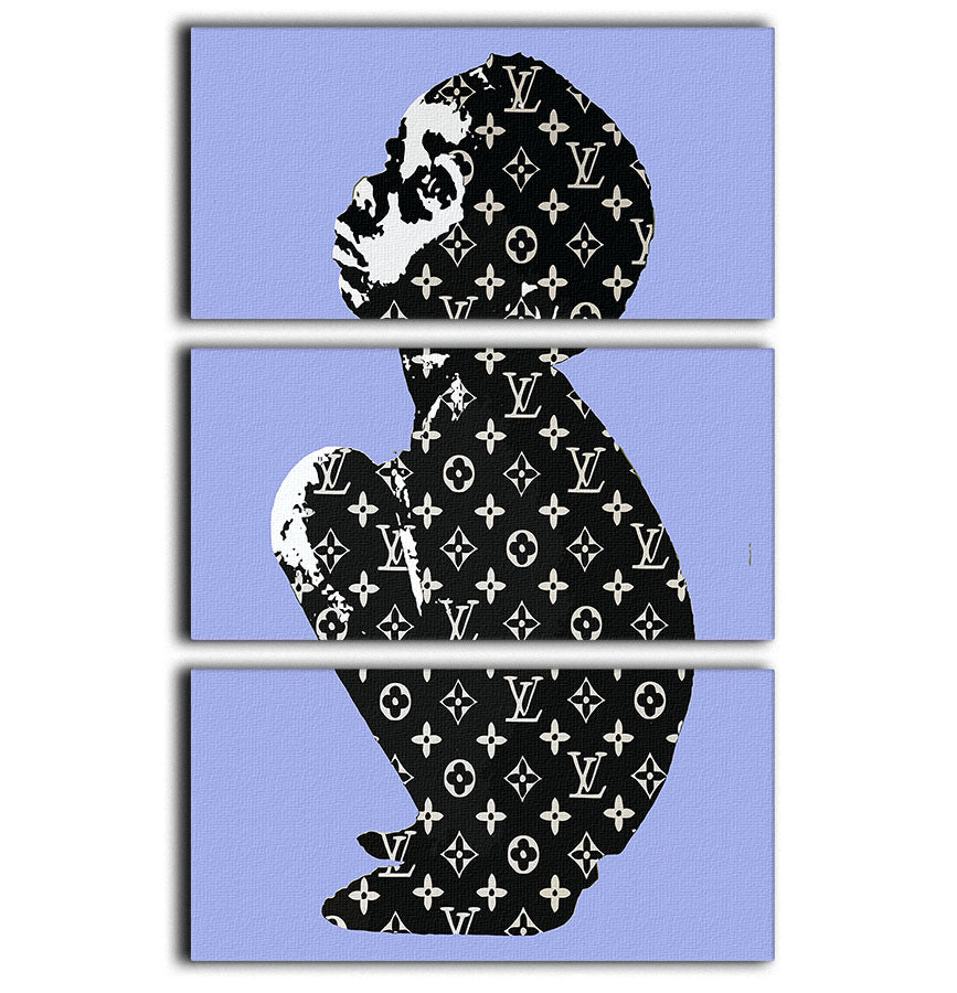 Banksy Louis Vuitton Kid Blue 3 Split Panel Canvas Print - Canvas Art Rocks - 1