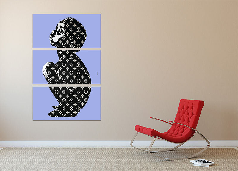 Banksy Louis Vuitton Kid Blue 3 Split Panel Canvas Print - Canvas Art Rocks - 2