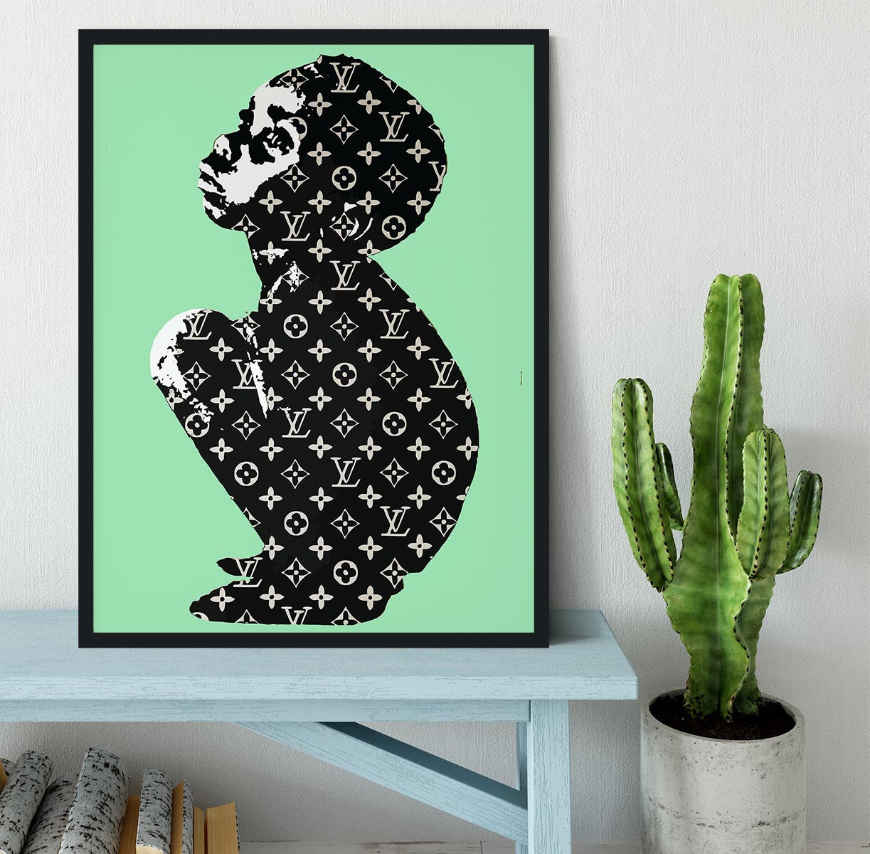Banksy Louis Vuitton Kid Green Framed Print - Canvas Art Rocks - 2
