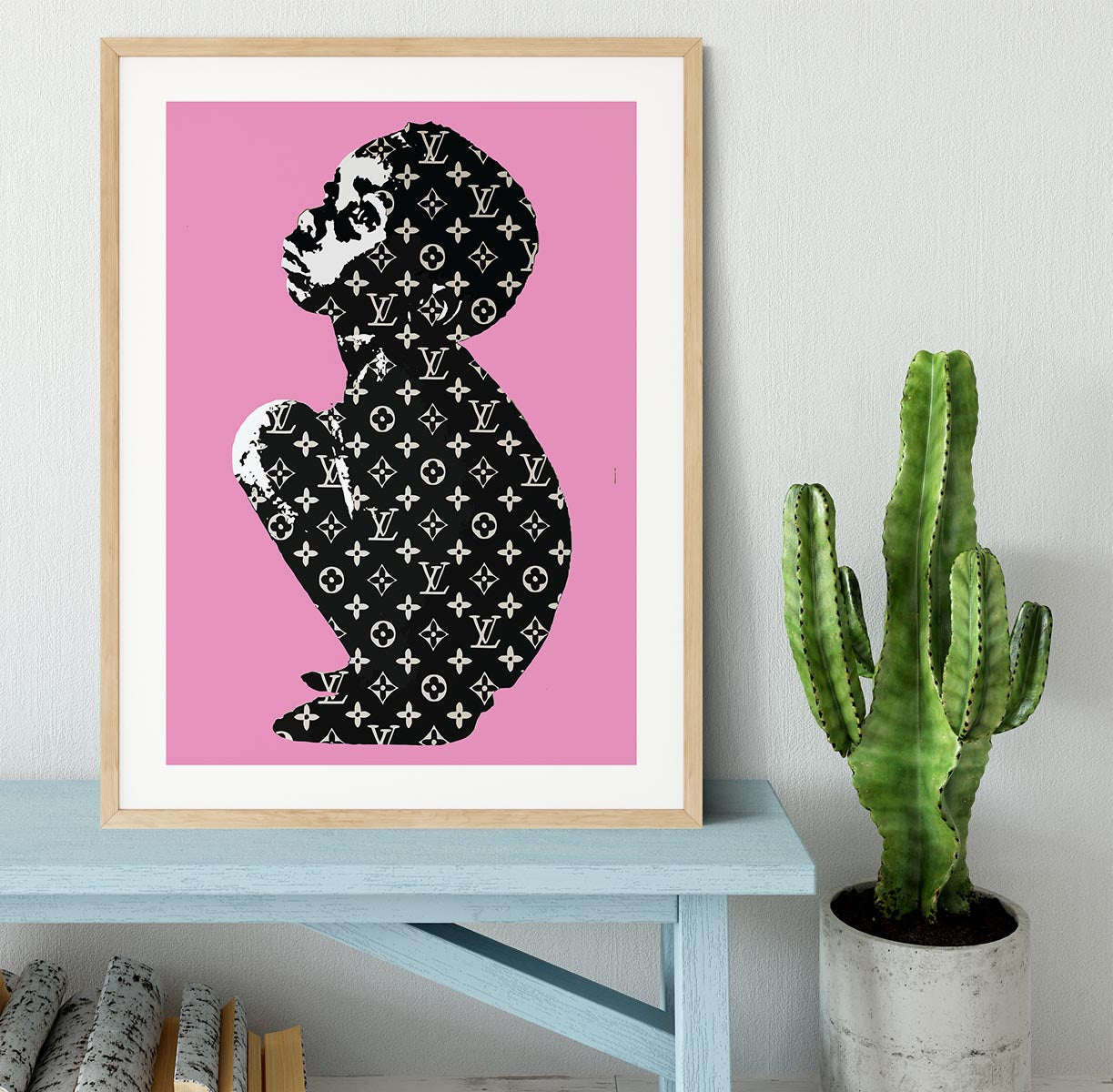 Banksy Louis Vuitton Kid Pink Framed Print - Canvas Art Rocks - 3