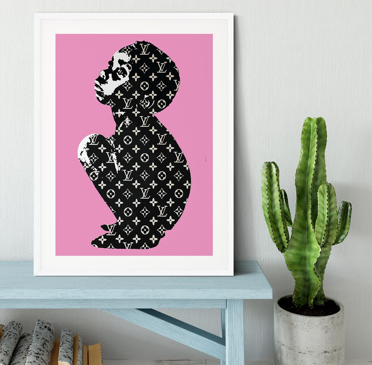Banksy Louis Vuitton Kid Pink Framed Print - Canvas Art Rocks - 5