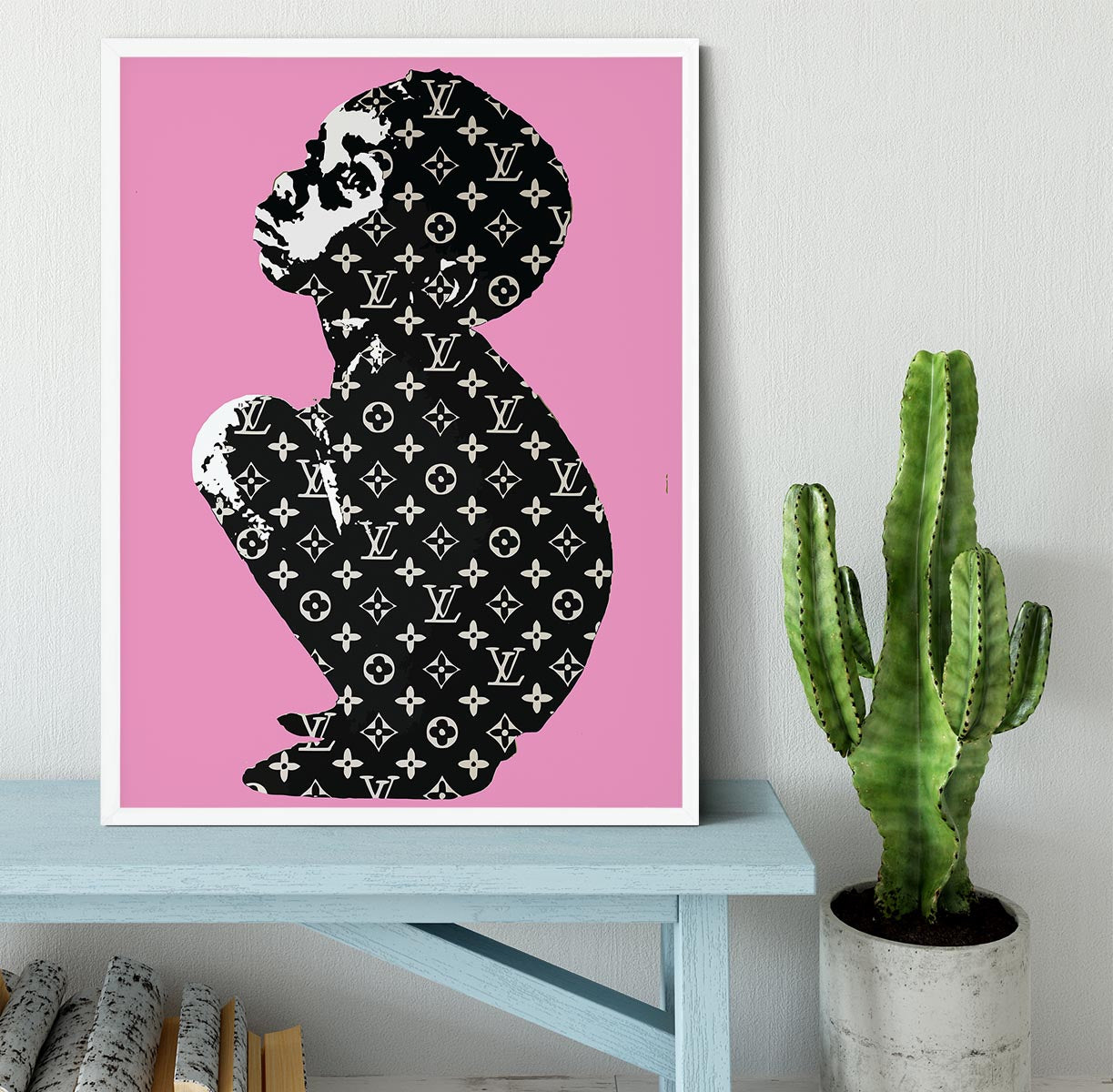 Banksy Louis Vuitton Kid Pink Framed Print - Canvas Art Rocks -6