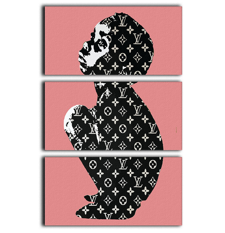 Banksy Louis Vuitton Kid Red 3 Split Panel Canvas Print - Canvas Art Rocks - 1