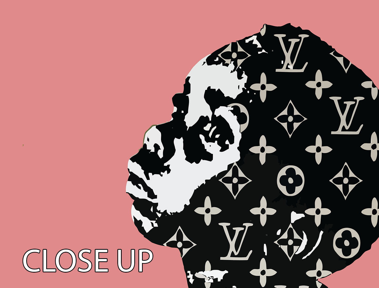 Banksy Louis Vuitton Kid Red 3 Split Panel Canvas Print - Canvas Art Rocks - 3