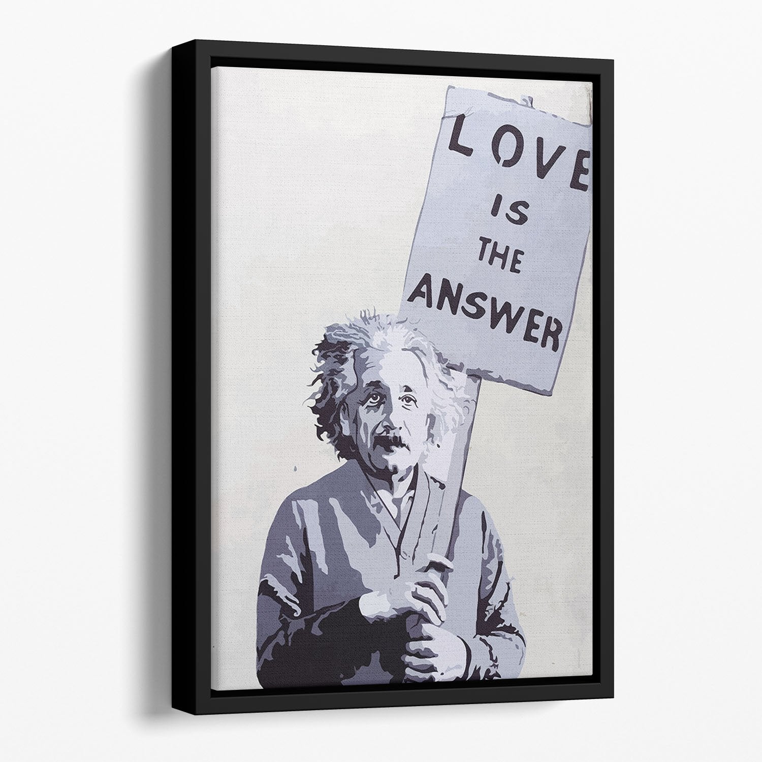 Banksy Love Is The Answer Floating Framed Canvas