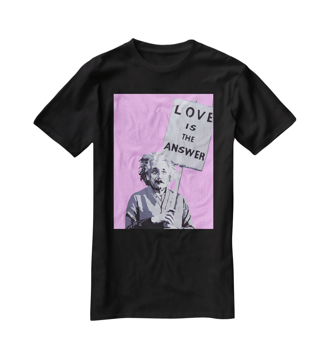Banksy Love Is The Answer Purple T-Shirt - Canvas Art Rocks - 1
