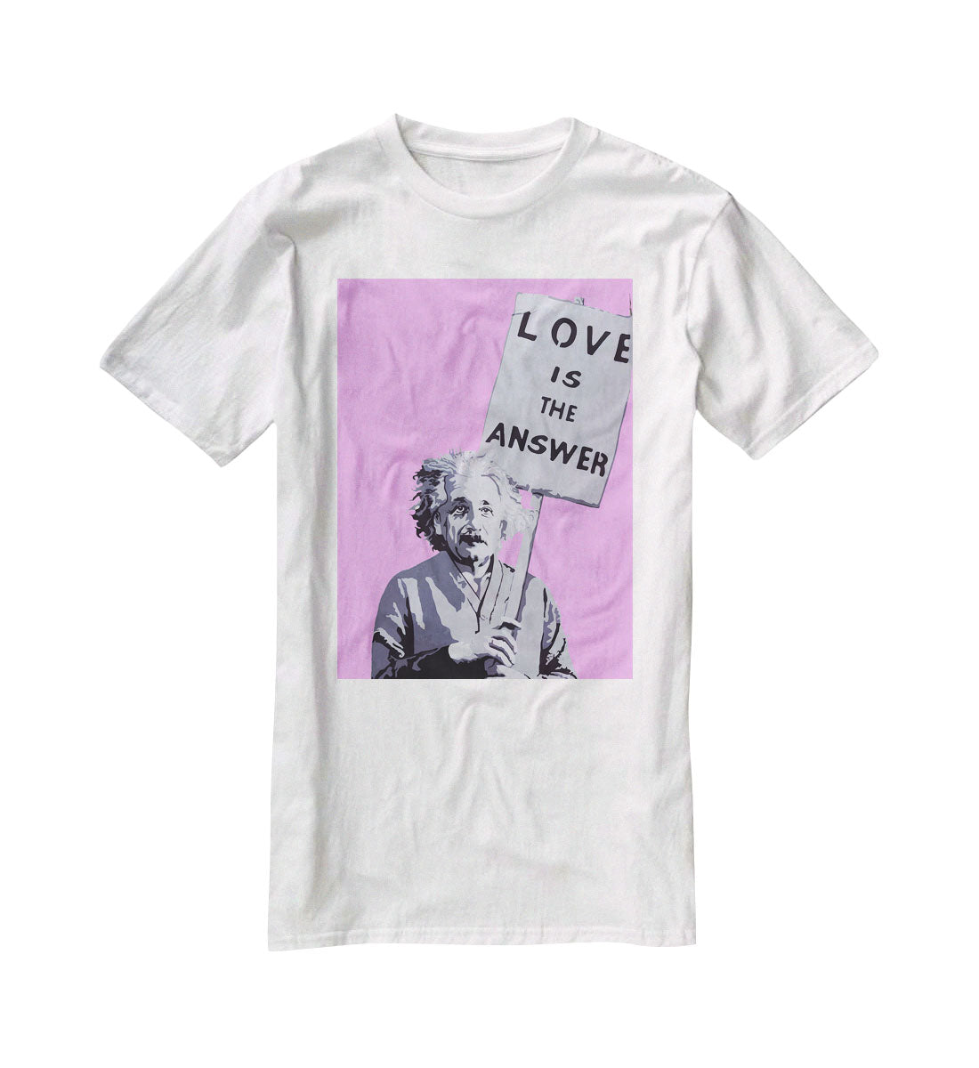 Banksy Love Is The Answer Purple T-Shirt - Canvas Art Rocks - 5