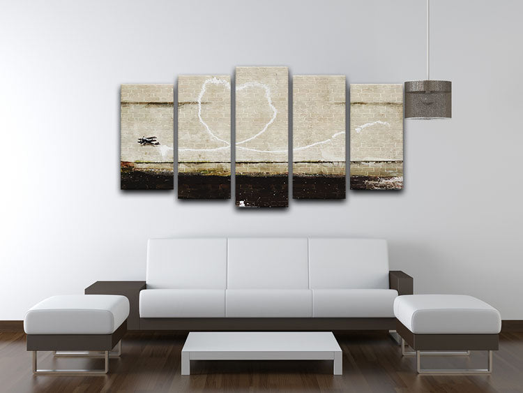 Banksy Love Plane London and Liverpool 5 Split Panel Canvas - Canvas Art Rocks - 3