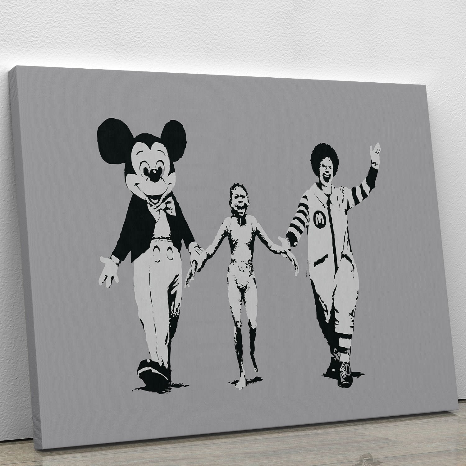 Banksy Mickey And Ronald Canvas Print or Poster